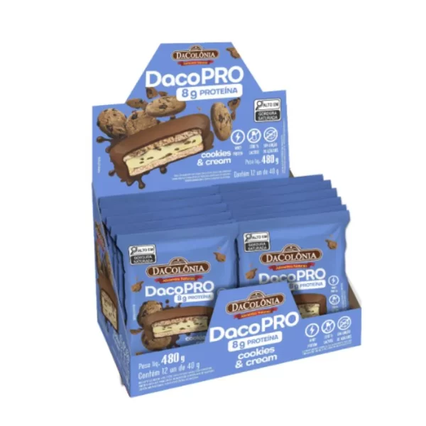 Alfajor Proteico DacoPro Cookies & Cream 480G (Display c/ 12un)