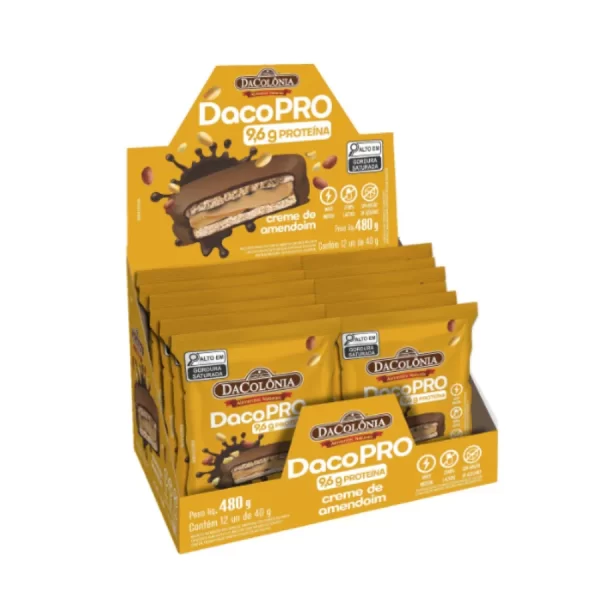Alfajor Proteico DacoPro Creme de Amendoim 480G (Display c/ 12un)