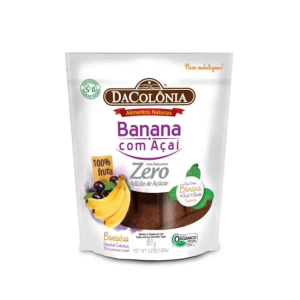 Barrinha de Banana Zero Açúcar com Açaí 150g DaColônia