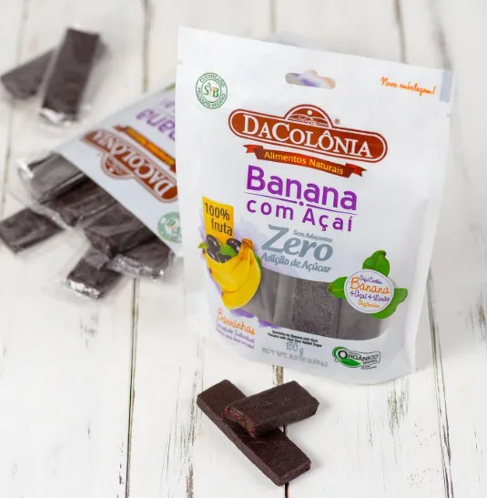Barrinha de Banana Zero Açúcar com Açaí 150g DaColônia ( CX 20 unidades)
