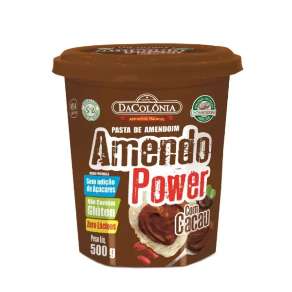 Pasta de Amendoim Integral Cacau 500g - Amendo Power