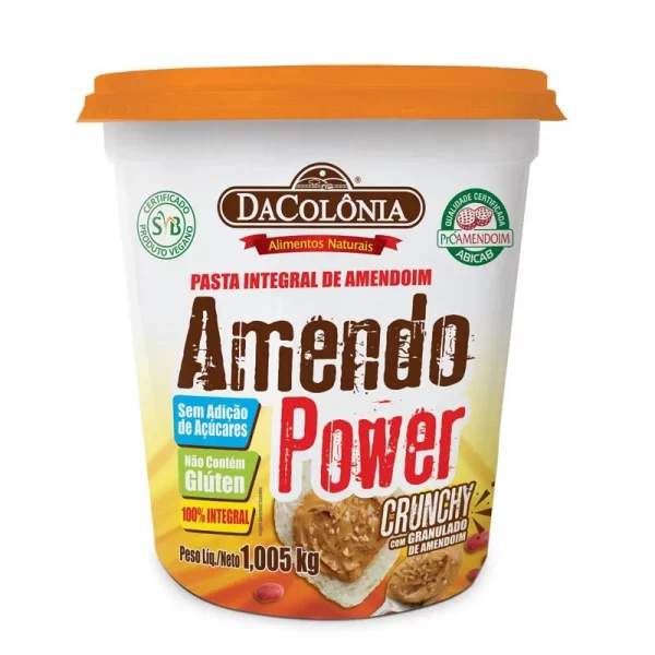 Pasta de Amendoim Integral Crunchy 1,005kg - Amendo Power